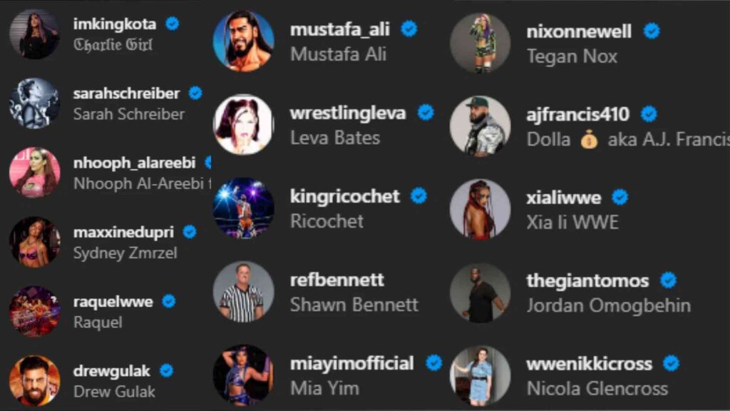 Instagram WWE