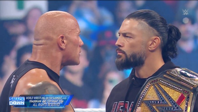The Rock vs. Roman Reigns official at WrestleMania after Cody Rhodes relinquishes his position on SmackDown Live