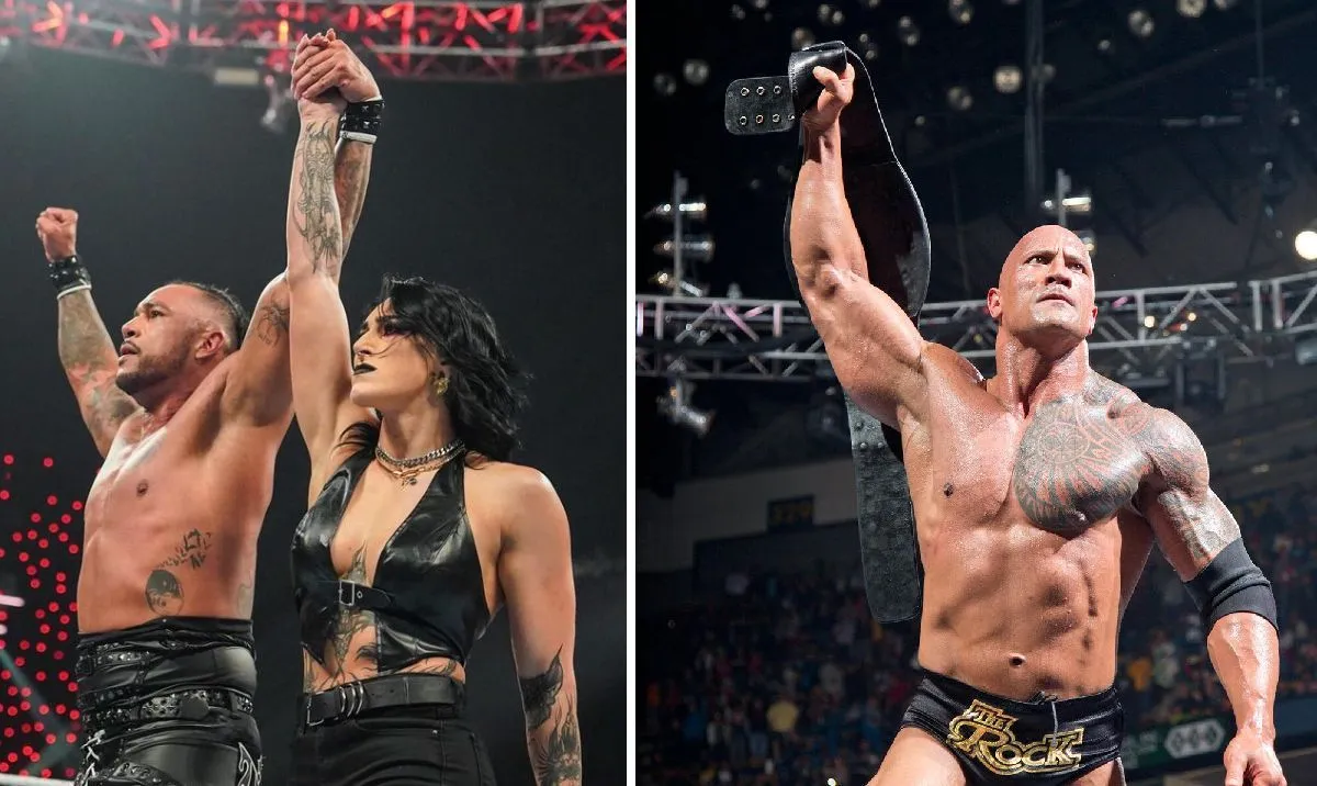 The Rock y Rhea Ripley