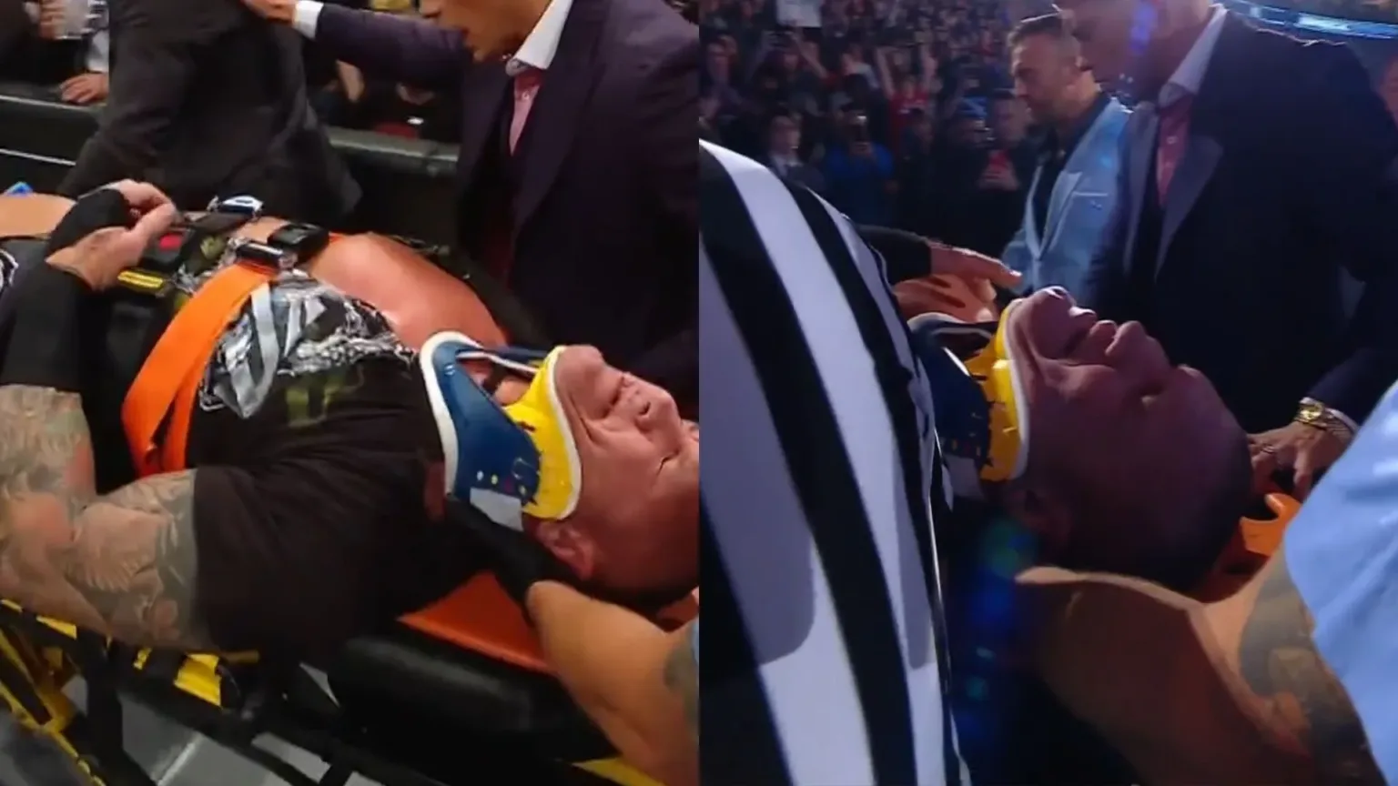 Randy Orton dice que “no puede sentir” después de que le aplicaron un movimiento prohibido durante WWE SmackDown; funcionarios preocupados mientras es sacado en camilla en una ambulancia Randy Orton