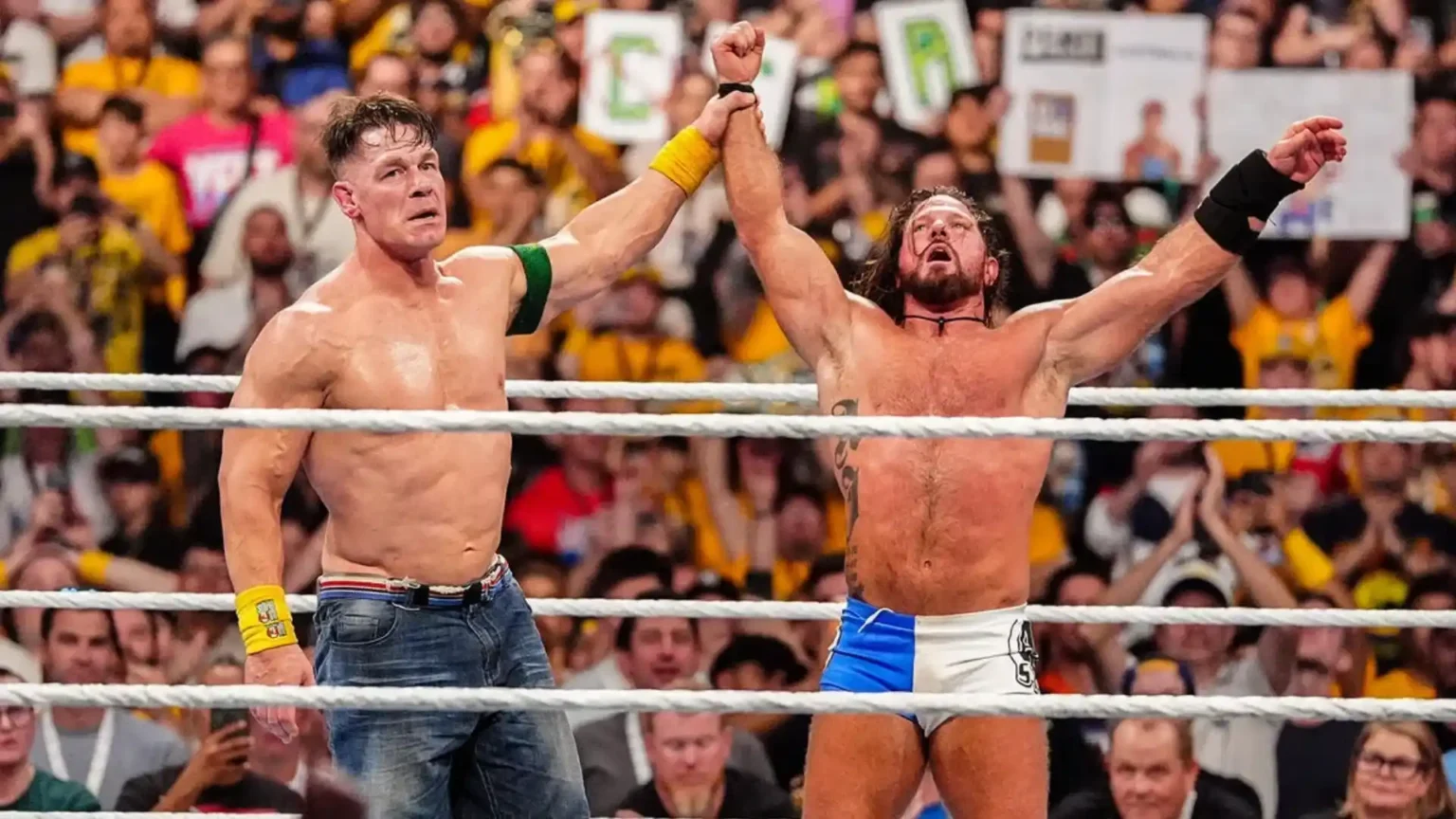John Cena sorprendió legítimamente a AJ Styles en Crown Jewel con legendaria introducción escrita a mano Cena y Styles