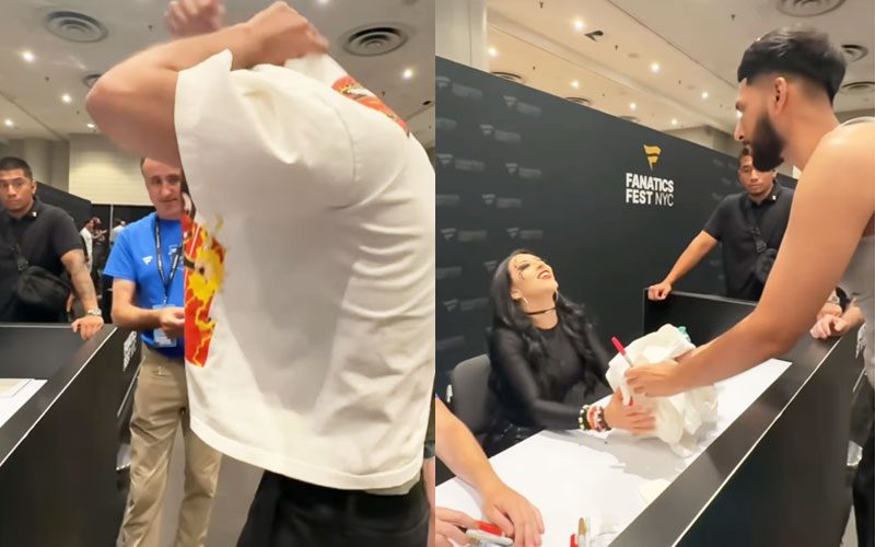 Fan de Stephanie Vaquer le regala la camisa que llevaba puesta en Fanatics Fest Stepahnei Vaquer
